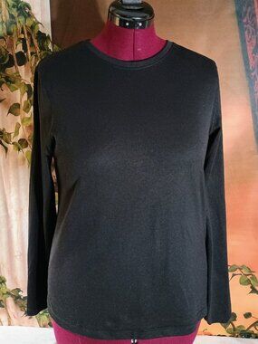 VGUC Athletic Works Sz L/G (12-14) Black Long Sleeve Performance Tee Soft